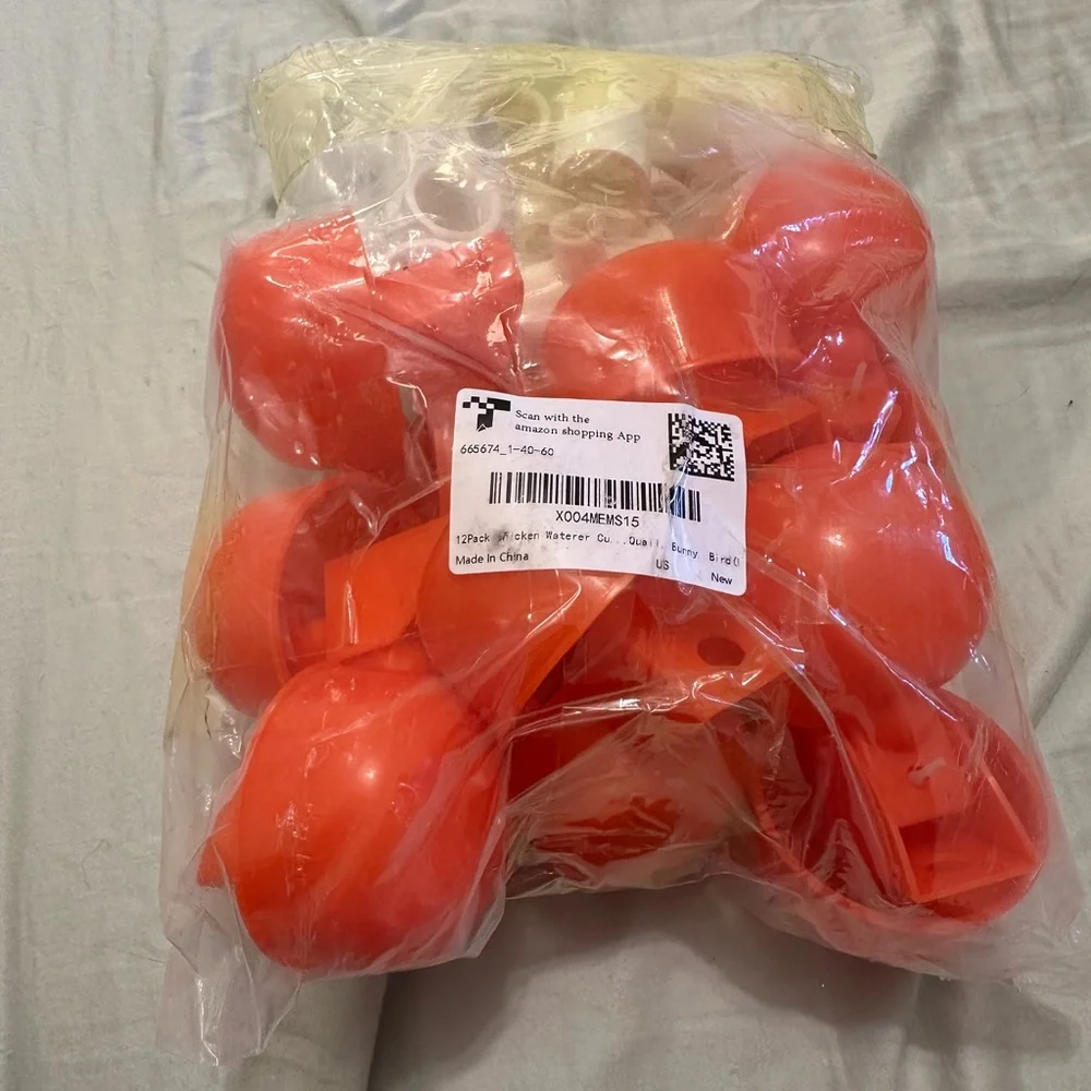 Red Automatic Chicken Waterer Cups-12pck